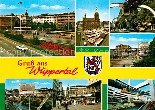 AK / Ansichtskarte Wuppertal Schwebebahn Fussgaengerzone Kirche Wuppertal