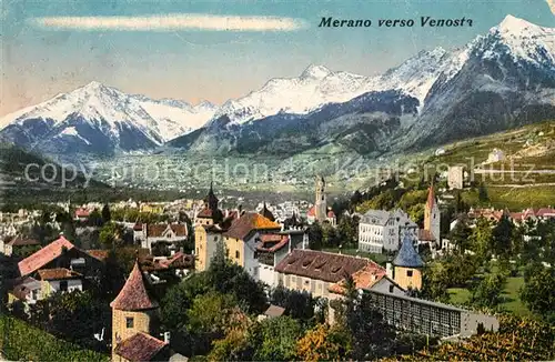 AK / Ansichtskarte Meran_Merano verso Venosta Vinschgau Texelgruppe Meran Merano