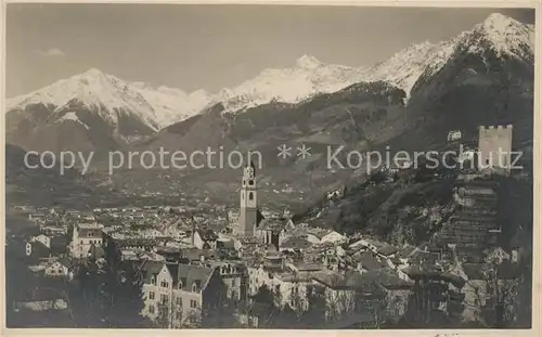 AK / Ansichtskarte Meran_Merano Panorama mit Texelgruppe Meran Merano