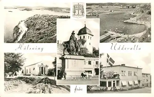 AK / Ansichtskarte Uddevalla Landschaftspanorama Bucht Fliegeraufnahme Denkmal Gebaeude Uddevalla