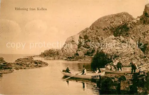AK / Ansichtskarte Kullen Bucht Ruderboot Felsen Kullen