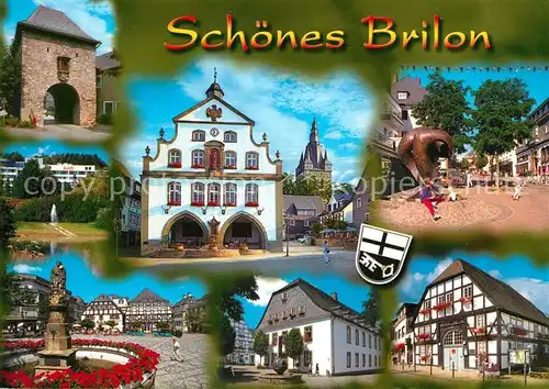 AK / Ansichtskarte Brilon Fachwerkhaus Rathaus Stadttor Denkmal Brilon