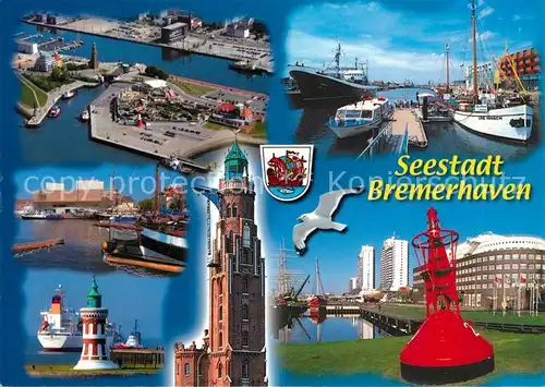 AK / Ansichtskarte Bremerhaven Fliegeraufnahme Leuchtturm Hafen Bremerhaven