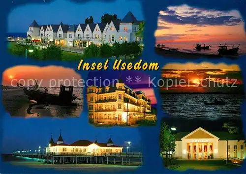 AK / Ansichtskarte Insel_Usedom Konzerthaus Boote Nachtaufnahmen Insel Usedom