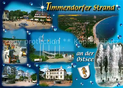 AK / Ansichtskarte Timmendorfer_Strand Fliegeraufnahme Seebruecke Strandkoerbe Timmendorfer_Strand