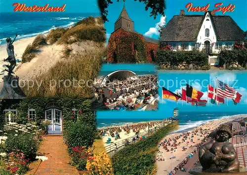 AK / Ansichtskarte Westerland_Sylt Strand Konzerthalle Duene Denkmal Westerland_Sylt