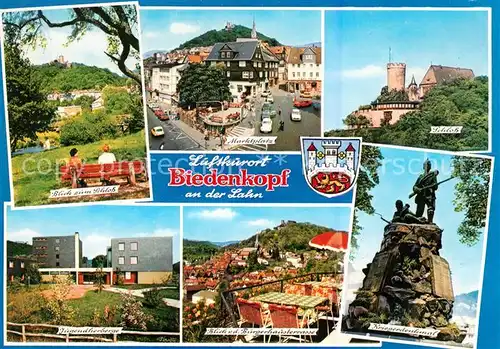 AK / Ansichtskarte Biedenkopf Marktplatz Schloss Kriegerdenkmal Biedenkopf