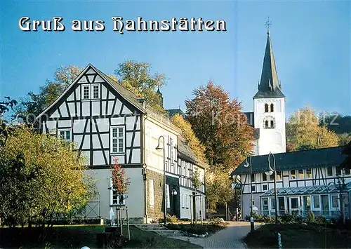 AK / Ansichtskarte Hahnstaetten Alte Schule Rathaus Pfarrkirche Sankt Nikolaus Hahnstaetten