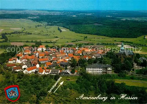 AK / Ansichtskarte Amoeneburg Fliegeraufnahme Schlossgaststaette Amoeneburg