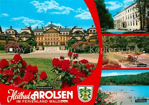 AK / Ansichtskarte Arolsen_Bad Residenzschloss Kurpark Twistesee Arolsen_Bad
