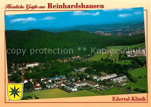AK / Ansichtskarte Reinhardshausen Edertal Klinik Fliegeraufnahme Reinhardshausen
