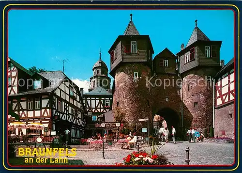 AK / Ansichtskarte Braunfels Stadttor Kirche Fachwerkhaeuser Braunfels