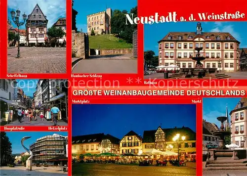 AK / Ansichtskarte Neustadt_Weinstrasse Scheffelhaus Hambacher Schloss Rathaus Hetzelplatz Rathaus Neustadt_Weinstrasse
