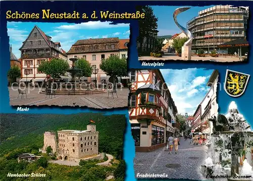 AK / Ansichtskarte Neustadt_Weinstrasse Markt Hetzelplatz Hambacher Schloss Friedrichstrasse Neustadt_Weinstrasse