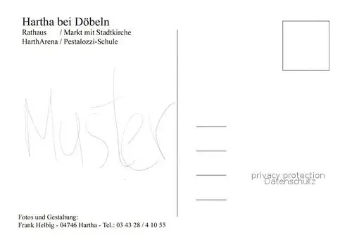 AK / Ansichtskarte Hartha_Doebeln Rathaus Stadtkirche Marktplatz Hartha Doebeln