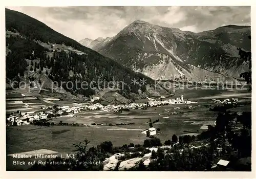 AK / Ansichtskarte Muestair Panorama Ruinatscha  Muestair