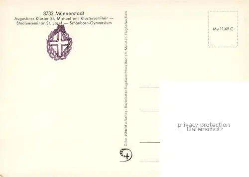 Muennerstadt Augustiner Kloster St. Michael Fliegeraufnahme Muennerstadt