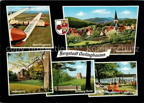 Oerlinghausen Segelflugplatz Muellerburg Freibad Toensberg Ruine  Oerlinghausen
