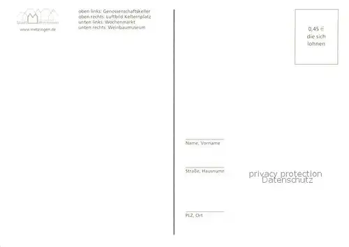 Metzingen_Wuerttemberg Fliegeraufnahme Kelternplatz Wochenmarkt Weinbaumuseum  Metzingen Wuerttemberg