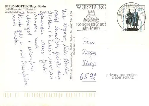 Motten Will Brauerei Wallfahrtskirche Ehrenberg Kirche  Motten