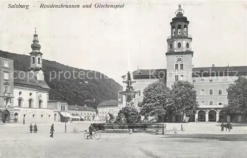 AK / Ansichtskarte Salzburg_Oesterreich Residenzbrunnen Glockenspiel Salzburg_Oesterreich