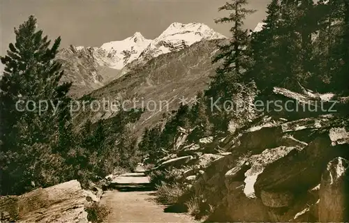 AK / Ansichtskarte Saas Fee Weg nach Plattjen Fletschhorn Laquinhorn Saas Fee
