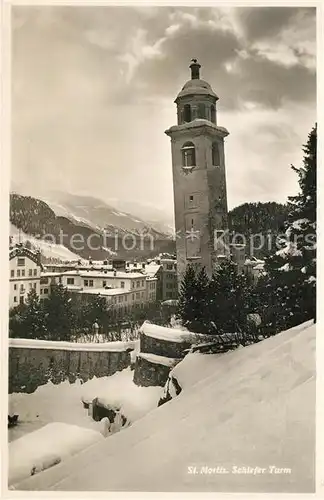 AK / Ansichtskarte St_Moritz_GR Schiefer Turm St_Moritz_GR
