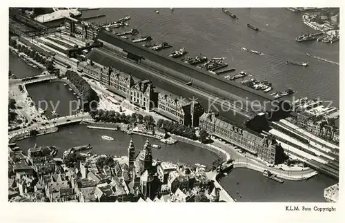 AK / Ansichtskarte Amsterdam_Niederlande Centraal Station Fliegeraufnahme Amsterdam_Niederlande