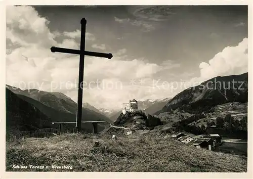 AK / Ansichtskarte Scuol_GR Schloss Tarasp Kreuzberg Scuol_GR