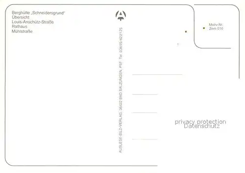 AK / Ansichtskarte Zella Mehlis Berghuette Schneidersgrund Rathaus Louis Anschuetz Strasse Zella Mehlis