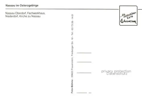 AK / Ansichtskarte Nassau_Erzgebirge Oberdorf Fachwerkhaus Kirche Nassau Erzgebirge
