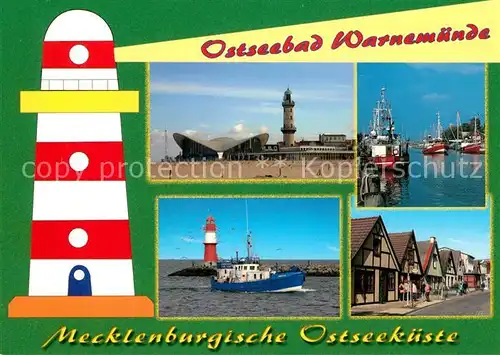 AK / Ansichtskarte Warnemuende_Ostseebad Hafen Leuchtturm Warnemuende_Ostseebad