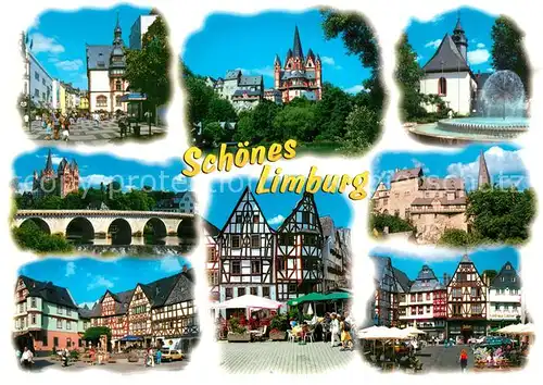 AK / Ansichtskarte Limburg_Lahn Fachwerkhaeuser Lubentiusbasilika Stadtansichten Limburg_Lahn