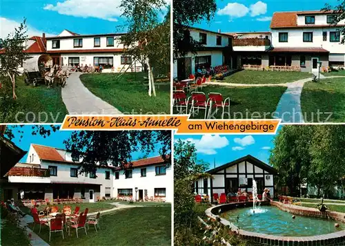 AK / Ansichtskarte Bad_Holzhausen_Luebbecke Pension Haus Annelie Garten Teich Bad_Holzhausen_Luebbecke