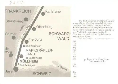 AK / Ansichtskarte Muellheim_Baden Parkrestaurant Buergerhaus Kegelbahn Muellheim_Baden