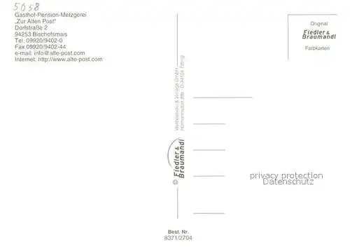 AK / Ansichtskarte Bischofsmais Gasthof Pension Metzgerei Zur Alten Post Kirche Ortspanorama Bischofsmais