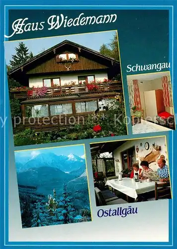 AK / Ansichtskarte Schwangau Gaestehaus Pension Haus Wiedemann Alpenpanorama Schwangau