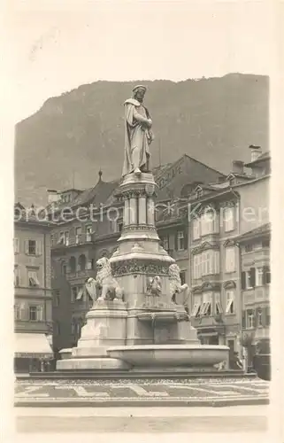 AK / Ansichtskarte Bozen_Suedtirol Denkmal Walter von der Vogelweide Bozen Suedtirol