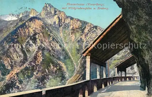 AK / Ansichtskarte Flexenstrasse mit Wildgrubenspitze und Erzberg Gebirgspass Alpen Flexenstrasse