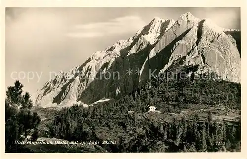 AK / Ansichtskarte Absam Hallerangerhaus mit Speckkar Karwendelgebirge Absam