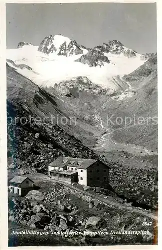 AK / Ansichtskarte Jamtalhuette Jamtalferner Jamspitzen Dreilaenderspitze Berghaus Silvretta Jamtalhuette