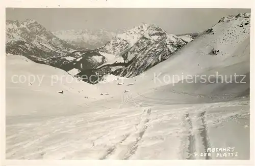 AK / Ansichtskarte Fieberbrunn_Tirol Skiabfahrt von der Platte Winterpanorama Alpen Fieberbrunn Tirol