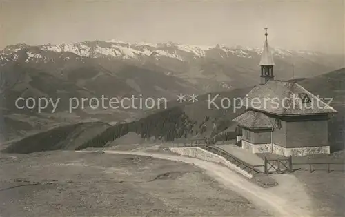 AK / Ansichtskarte Schmittenhoehe Kapelle Fernsicht Alpenpanorama Schmittenhoehe