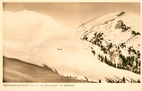 AK / Ansichtskarte Schwarzwasserhuette mit Steinmannl und Haehlekopf Allgaeuer Alpen Schwarzwasserhuette