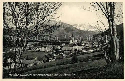 AK / Ansichtskarte Mariazell_Steiermark Gesamtansicht mit Gemeindealpe und oetscher Mariazell_Steiermark