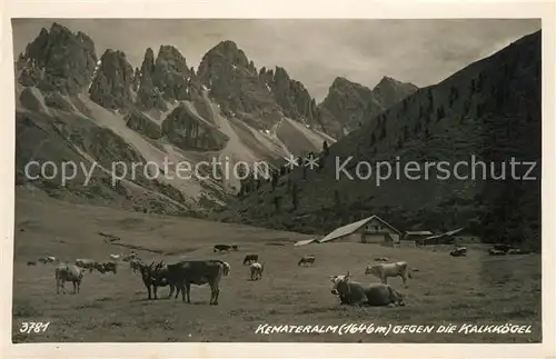 AK / Ansichtskarte Voels_am_Schlern Kemater Alm gegen die Kalkkoegel Stubaier Alpen Voels_am_Schlern