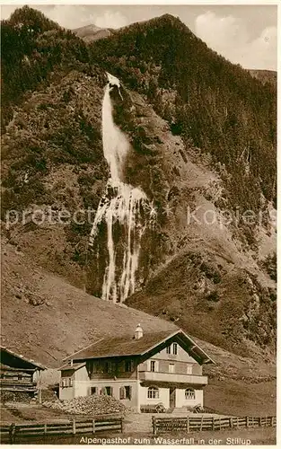 AK / Ansichtskarte Stillup Alpengasthaus zum Wasserfall im Stillupptal Zillertaler Alpen Stillup