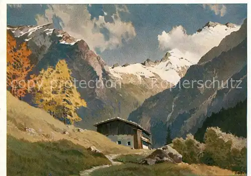 AK / Ansichtskarte Zillertal_Tirol Alm in den Zillertaler Alpen Suessmayr Kuenstlerkarte Zillertal_Tirol