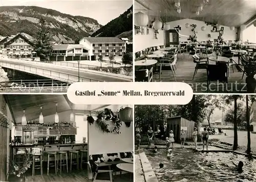 AK / Ansichtskarte Mellau_Vorarlberg Gasthof Sonne Restaurant Swimming Pool Bregenzerwald Mellau_Vorarlberg