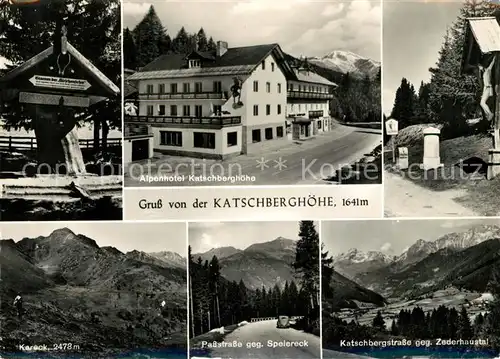 AK / Ansichtskarte Katschberghoehe Alpenhotel Passstrasse Alpenpanorama Wegekreuz Katschberghoehe